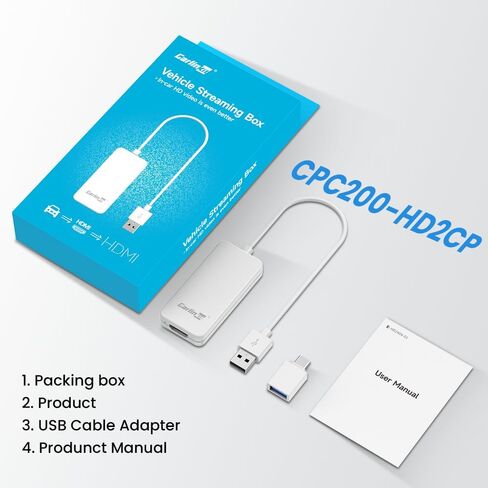 محول Carlinkit Stick HDMI لجهاز CarPlay السلكي OEM (2016-2024)، مناسب لاتصال HDMI المتعدد (Fire TV Sticks وHDMI Game Stick) والتبديل إلى شاشة السيارة الأصلية، ودعم الترقية عبر الإنترنت in Kuwait