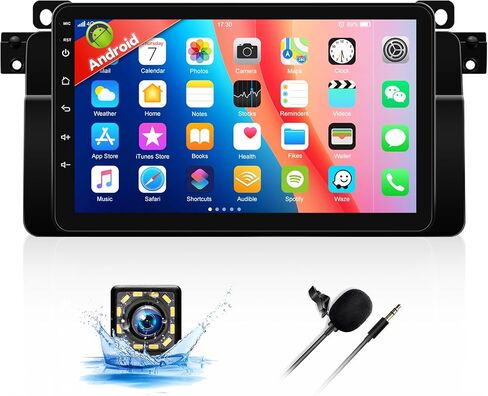 2+64G Android Car Stereo for BMW E46 1998-2005 3 Series 9 inch Touch Screen Multimedia Player GPS Navigation FM RDS Radio Mirror Link for Android/iOS Bluetooth WiFi SWC + Backup Camera&MIC in Saudi Arabia