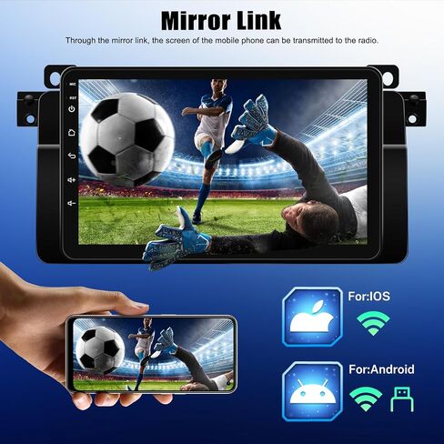 2+64G Android Car Stereo for BMW E46 1998-2005 3 Series 9 inch Touch Screen Multimedia Player GPS Navigation FM RDS Radio Mirror Link for Android/iOS Bluetooth WiFi SWC + Backup Camera&MIC in Saudi Arabia
