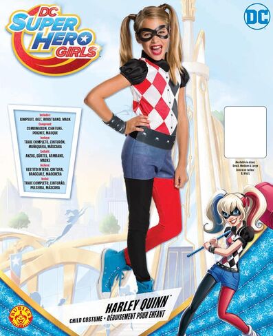 Rubie's Costume Kids DC Superhero Girls Harley Quinn Costume, Small , Blue in Saudi Arabia