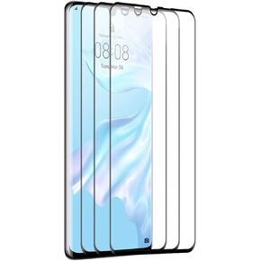 Replacement for P30 Pro Screen Protector, (3 Pack) 3D Curved Full Coverage Ultra-Thin Bubble-Free 9H Hardness Tempered Glass Protective Film for P30 Pro 6.5 inch