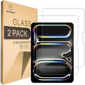 Mr.Shield Screen Protector compatible with iPad Pro 11 Inch (2024) [Tempered Glass] [2-PACK] [Japan Glass with 9H Hardness]