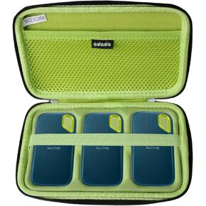 Adada Hard Case for SanDisk 500GB / 250GB / 1TB / 2TB Extreme Portable SSD (Case for 3 Hard Drives)