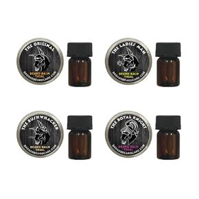 Badass Beard Care Trial Kit For Men - 8 Packs, Trial Sizes of Beard Balm & Beard Oil