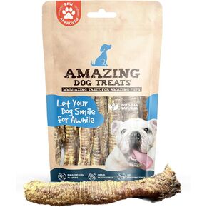Amazing Dog Treats - Lamb Trachea (18-20 Count - 10 oz) - Trachea Dog Chews - Natural Source of Glucosamine & Chondroitin for Dogs - Lamb Dog Treats