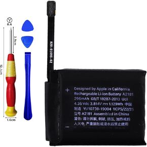 A2181 Replacement battery for Watch Series 5 Gen 44mm,Rechargeable 0 Cycle Battery Compatible with Apple Watch Series 5 Gen 44mm/ Watch SE 44MM with Repair Tool Kits