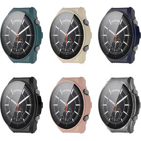 Chofit 6 Pack case for Xiaomi watch S1 Screen Protector with Tempered Glass,Ultra-Thin Scratch Resistant Overall Protective Cover for Xiaomi watch S1