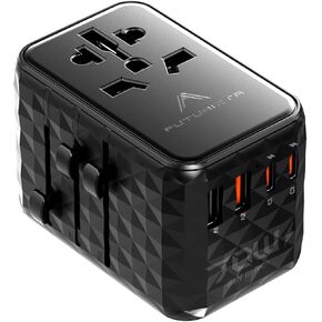 Futurizta Tech TravlMate 70W GaN Universal Travel Adapter, 2500W, Global Plug Compatibility, 4-in-1 Design