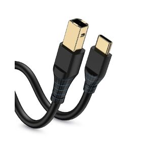 Printer Cable 6ft, Scanner USB C to USB B Cable for Epson, HP, Canon, Midi, Ethernet Print to Computer/Laptop/Pc-USB C MacBook Pro/Air/Mini,iPad Pro and Samsung Galaxy Midi Piano DAC Long Cord, 6 Foot