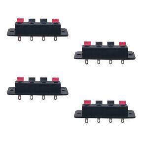 4PCS Black Spring Speaker Terminal Clip Push Release Connector Cable Terminals Strip Block Stereo Speaker Terminal Strip Block Spring Clips Jointing Clamp Test Clip Push Release Connector