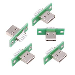 chenyang 5 Pack USB C DIY Connector 24Pin Female Socket Port Repair Replacement Solder Adapter with Panel Mount Screw Hole