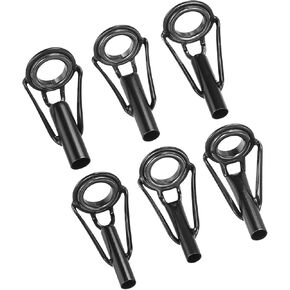 PATIKIL 3-6mm Tube Dia Fishing Rod Tips Repair Kit, 30 Pcs Stainless Steel Ring Guide for Saltwater Freshwater Fishing, Black