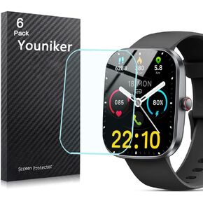 6 Pack Compatible with Kuizil T70 1.91" Smart Watch Screen Protector Film Compatible for WeurGhy T70 1.91 Inch Smartwatch Screen Protectors Foils Cover Crystal Clear HD Anti-Scratch