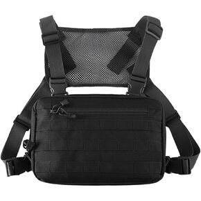 Maizoon Outdoor Tactical Chest Bag with Molle System Small Capacity 8 Liter Adjustable Shoulder Straps Ideal for Camping and Hunting Army Green
