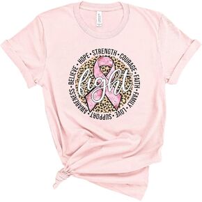 Breast Cancer Pink Ribbon Awareness Unisex Tshirt for Men and Women, Gift for Cancer Survivor, Fight for Cancer Awareness Shirt (XS)
