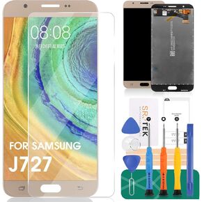 for Samsung Galaxy J727 Screen Replacement for Samsung J7 Prime 2017 LCD Display J727U Touch Digitizer SM-J727T J727R4 J727V J727P Sky Pro SM-J727A SM-J727VL J7 2017 Perx J727P KASP Assembly(Gold)