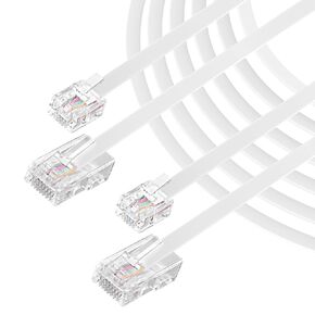 XMSJSIY RJ11 to RJ45 Phone Cable RJ11 Phone to RJ45 Ethernet Modem Data Telephone Broadband Ethernet Patch Network Cable Lead ASDL Telephone 6P4C to 8P8C Network Extension Cord - 2PCS - 2M/6.56FT