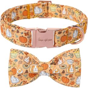 Unique Style Paws Halloween Dog Collar with Bow, Pink Pumpkin Dog Bow Collar, Adjustable Puppy Collar with Bow, Fancy Halloween Dog Gift