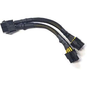 AYA 7" (7-inch) 8-Pin EPS-12V Male to Dual 8-Pin EPS-12V Female Y Splitter Cable 18AWG