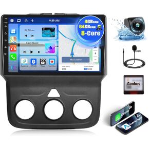 4G+64G 8-Core Car Stereo for Dodge Ram 1500 2500 3500 Radio 2013-2018 with Wireless CarPlay Android Auto 9" IPS Touch Screen Android 13 Car Radio with Backup Camera DSP Bluetooth GPS FM (Manual AC) in Kuwait