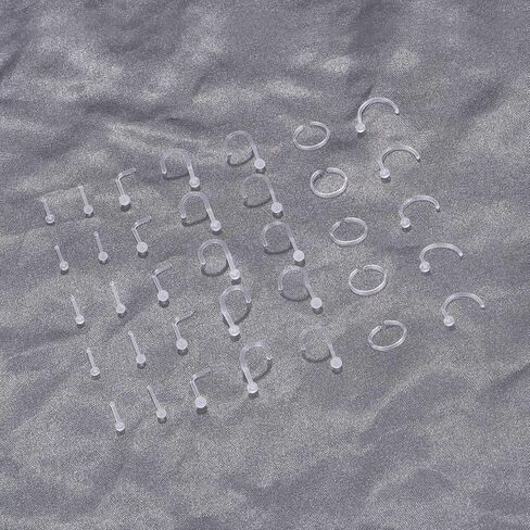 JFORYOU 18-20G Clear Acrylic Nose Ring Bioflex Stud Retainer Nose Piercing Body Jewelry for Men Women in Kuwait