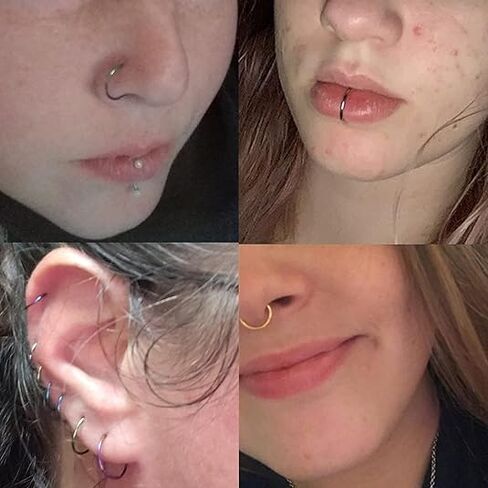 Drperfect 36Pcs 20G Nose Ring Hoop for Women Men 316L Stainless Steel Helix Tragus Lip Septum Ring Cartilage Earring Hoop Piercing Jewelry in Saudi Arabia