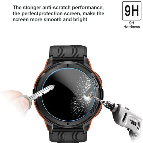 متوافق مع واقي شاشة الساعة الذكية OUKITEL BT10، طبقة حماية من الزجاج المقوى 9H متوافق مع OUKITEL BT10 / GAMSARO 1.43 بوصة للساعة الذكية (3 قطع) in Kuwait