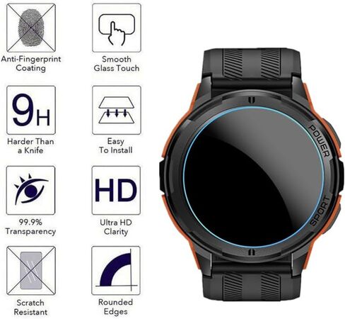 متوافق مع واقي شاشة الساعة الذكية OUKITEL BT10، طبقة حماية من الزجاج المقوى 9H متوافق مع OUKITEL BT10 / GAMSARO 1.43 بوصة للساعة الذكية (3 قطع) in Kuwait