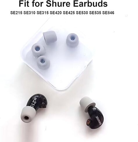 Suspirit سماعات أذن من إسفنج الذاكرة بديلة لسماعات الأذن من أجل Shure SE215 SE535 SE846 SE315 SE425 سماعات أذن داخل الأذن (أسود، S/M/L) in Kuwait