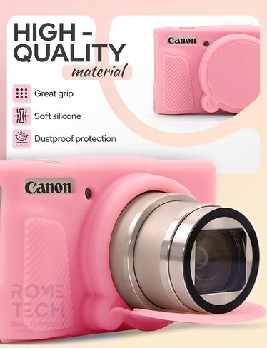 Camera Cover for Canon PowerShot SX730 HS, SX740 HS Digital Camera, Soft Silicone Protective Cover with Removable Lens Cap, Travel Camera Case for Photographers - Black in Saudi Arabia