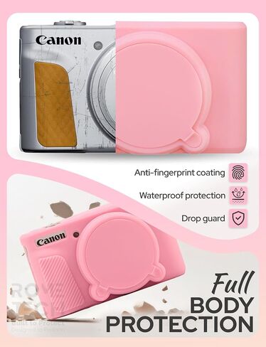 Camera Cover for Canon PowerShot SX730 HS, SX740 HS Digital Camera, Soft Silicone Protective Cover with Removable Lens Cap, Travel Camera Case for Photographers - Black in Saudi Arabia