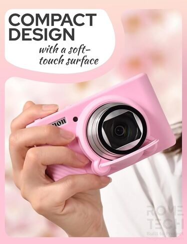 Camera Cover for Canon PowerShot SX730 HS, SX740 HS Digital Camera, Soft Silicone Protective Cover with Removable Lens Cap, Travel Camera Case for Photographers - Black in Saudi Arabia