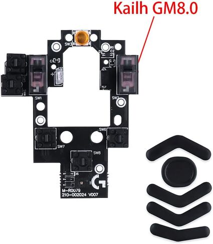 HUYUN Mouse Switch Button Micro Switch Board with Mice Feet Sticker Replacement for Logi G604 Wireless Gaming Mouse (TTC Gold 80M) in Kuwait