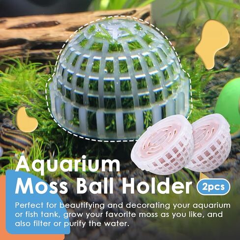 قطعتان من حامل كرة الطحلب لحوض السمك البلاستيكي مع حجر فلتر، حامل كرة الطحلب لخزان الأسماك، فلتر حامل كرة الطحلب لحوض السمك ونباتات الطحلب وديكور المناظر الطبيعية لخزان الأسماك in Kuwait