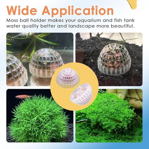 قطعتان من حامل كرة الطحلب لحوض السمك البلاستيكي مع حجر فلتر، حامل كرة الطحلب لخزان الأسماك، فلتر حامل كرة الطحلب لحوض السمك ونباتات الطحلب وديكور المناظر الطبيعية لخزان الأسماك in Kuwait