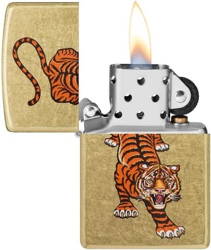 Zippo Prowling Tiger Regular Street Brass Pocket Lighter in Saudi Arabia