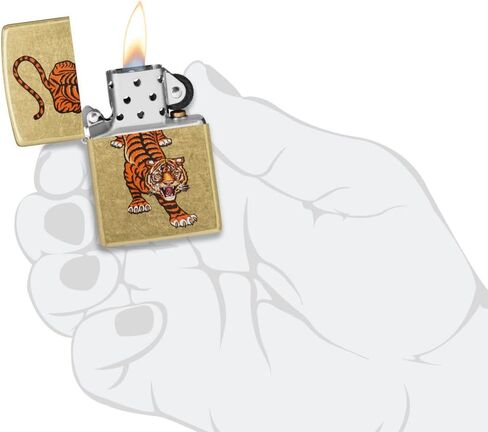 Zippo Prowling Tiger Regular Street Brass Pocket Lighter in Saudi Arabia