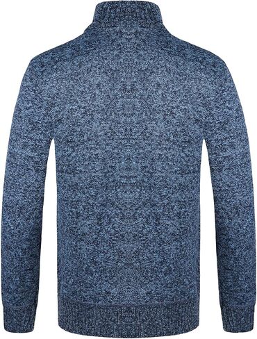 OlyljpinZ Men's Casual Stand Collar Sweater Slim Zip Thick Knitted Cardigan Sweaters with 2 Pockets in Kuwait