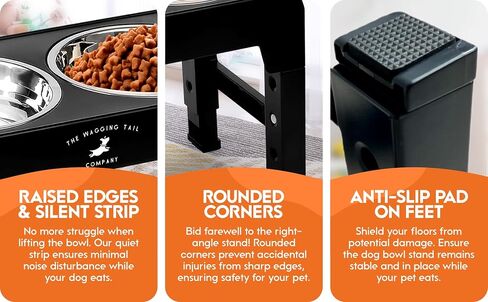 Adjustable Dog Bowl with Slow Feeder Insert, Black, stainless steel in Saudi Arabia