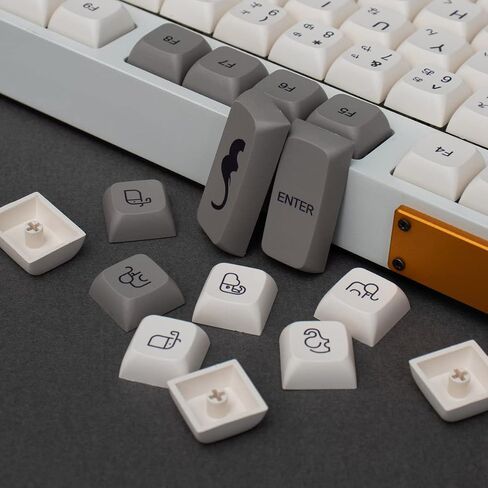 Gliging PBT 137 Key XDA Profile DYE-SUB أغطية المفاتيح اليابانية الرمادية شخصية موضوع Keycap للوحة المفاتيح الميكانيكية Cherry Mx Switch in Saudi Arabia