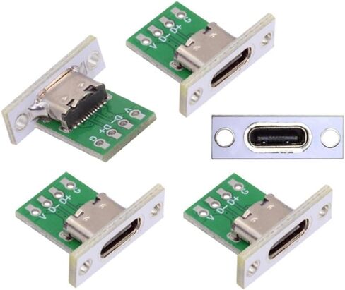 chenyang 5 Pack USB C DIY Connector 24Pin Female Socket Port Repair Replacement Solder Adapter with Panel Mount Screw Hole in Saudi Arabia