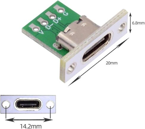 chenyang 5 Pack USB C DIY Connector 24Pin Female Socket Port Repair Replacement Solder Adapter with Panel Mount Screw Hole in Saudi Arabia