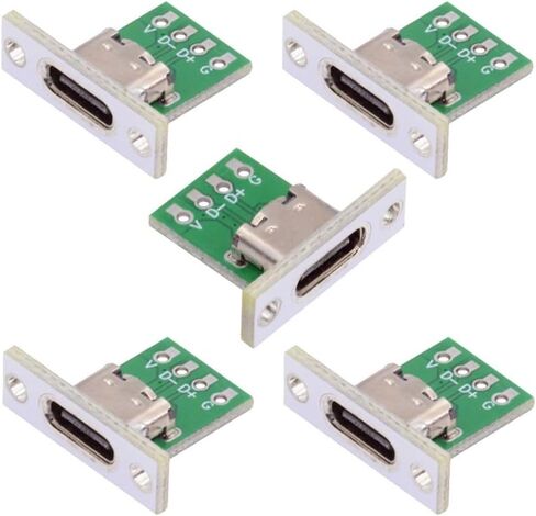 chenyang 5 Pack USB C DIY Connector 24Pin Female Socket Port Repair Replacement Solder Adapter with Panel Mount Screw Hole in Saudi Arabia