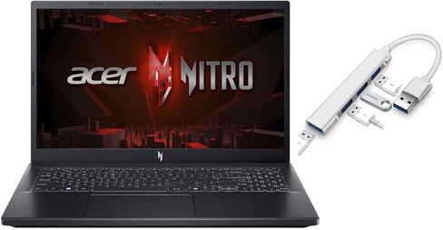 acer Nitro V 15.6" FHD 144Hz Gaming Laptop | Intel 10-Core i7-13620H | NVIDIA GeForce RTX 4060|Backlit | Black | 32GB RAM DDR5 | 1024GB SSD | Windows 11 Home |Bundle with USB 3.0 Hub in Saudi Arabia