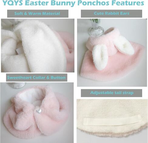 YQYS Pet Ponchos، معطف قطيفة دافئ للسلالات الصغيرة من الكلاب والقطط، زي عيد الفصح للكلاب، زي أرنب للجرو، أزياء أرنب الكلب، ملابس جرو فنجان الشاي لتشيهواهوا يوركي أرنب وردي XXSmall in Kuwait