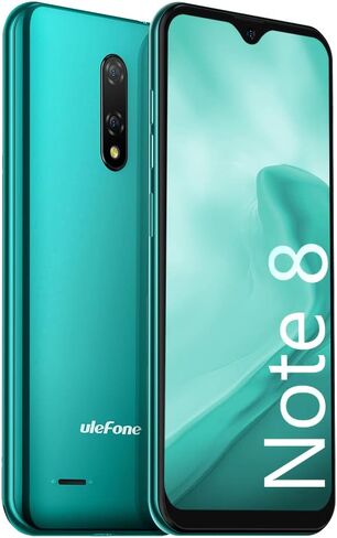 هاتف ذكي Ulefone غير مقفل، هواتف Note 8 Android غير مقفلة 2 جيجابايت + 16 جيجابايت، كاميرا خلفية مزدوجة فتحات ثلاثية للبطاقات، 5.5 بوصة IPS شاشة كاملة 3G هاتف خلوي ثنائي الشريحة مفتوح، 2700 مللي أمبير في الساعة، التعرف على الوجه - أخضر in Saudi Arabia