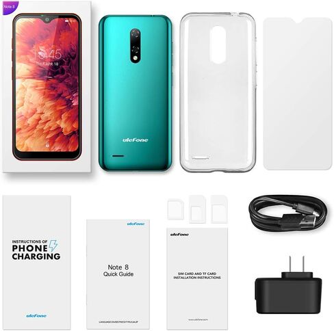 هاتف ذكي Ulefone غير مقفل، هواتف Note 8 Android غير مقفلة 2 جيجابايت + 16 جيجابايت، كاميرا خلفية مزدوجة فتحات ثلاثية للبطاقات، 5.5 بوصة IPS شاشة كاملة 3G هاتف خلوي ثنائي الشريحة مفتوح، 2700 مللي أمبير في الساعة، التعرف على الوجه - أخضر in Saudi Arabia