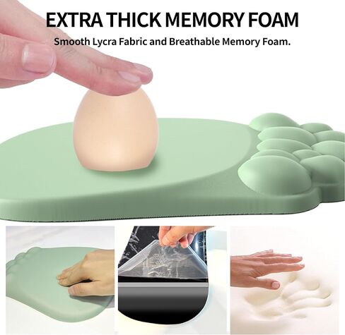 Ergonomic Mouse pad and Keyboard Wrist Rest,2 in1 Cloud Keyboard Wrist Rest+Cloud Mouse Pad, Non-Slip Wrist Rest for Computer Keyboard, Made Easy Typing & Relieve Wrist Pain Green in Saudi Arabia