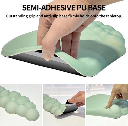 Ergonomic Mouse pad and Keyboard Wrist Rest,2 in1 Cloud Keyboard Wrist Rest+Cloud Mouse Pad, Non-Slip Wrist Rest for Computer Keyboard, Made Easy Typing & Relieve Wrist Pain Green in Saudi Arabia