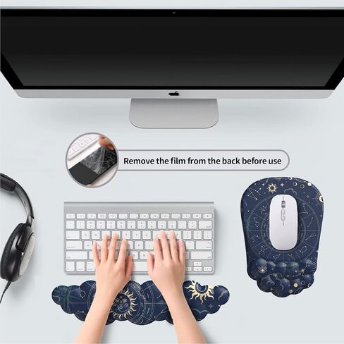 Ergonomic Mouse pad and Keyboard Wrist Rest,2 in1 Cloud Keyboard Wrist Rest+Cloud Mouse Pad, Non-Slip Wrist Rest for Computer Keyboard, Made Easy Typing & Relieve Wrist Pain Green in Saudi Arabia